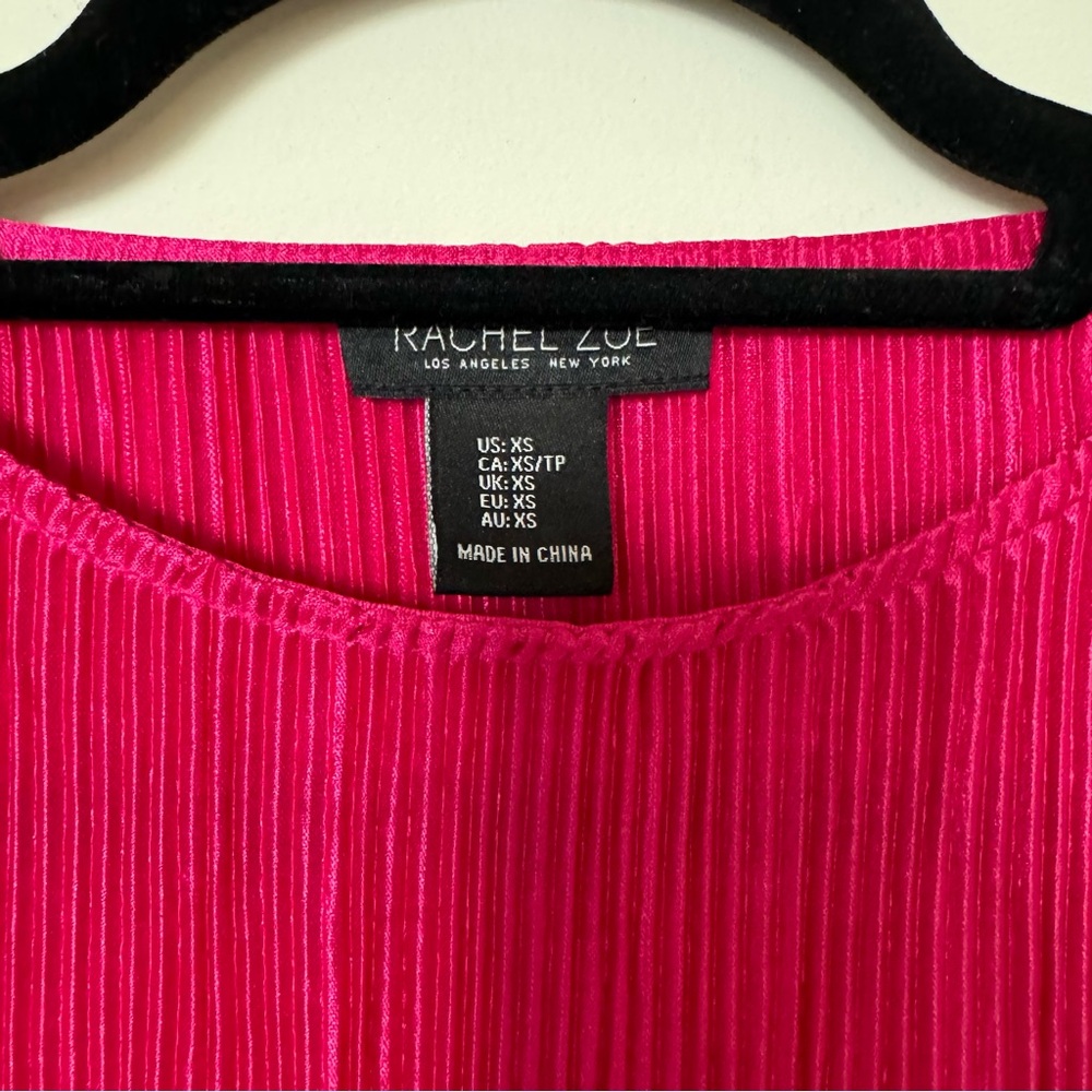 Rachel Zoe Hot Pink Plisse Two Piece Set - Picture 4 of 8